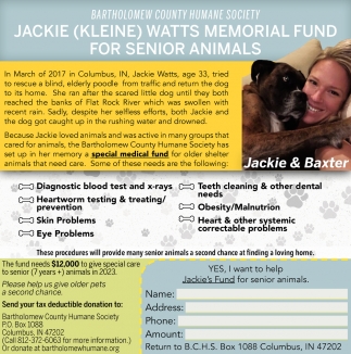 Jackie & Baxter, Bartholomew County Humane Society, Columbus, IN