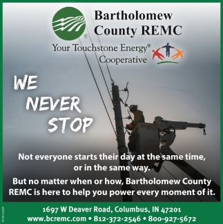 We Never Stop Bartholomew County REMC Columbus IN
