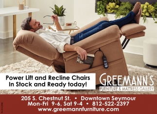 Power Lift and Recline Chairs In Sotck, Greemann's Furniture & Mattress Gallery, Seymour, IN