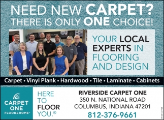 Need New Carpet?, Riverside Carpet One Floor & Home, Columbus, IN