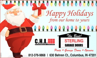 Happy Holidays Sterling Garage Doors Columbus In