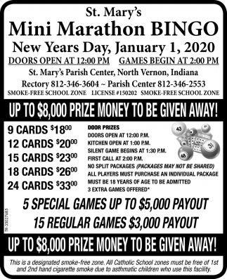 St Marys Bingo St Marys Bingo