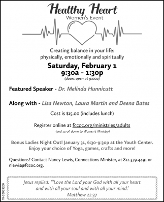 Saturday February 1 Healthy Heart Women S Event