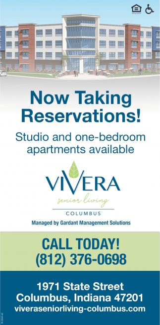 Now Taking Reservations, Vivera Senior Living, Columbus, IN