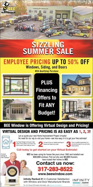 Sizzling Summer Sale, Faerber's Bee Window, Inc, Fishers, IN