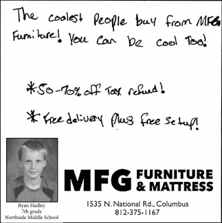 Mfg Furniture And Mattress Ads For Mfg Furniture And Mattress In Columbus